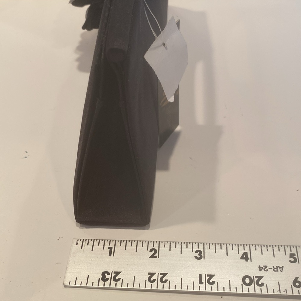 NWT Fioni Night Black Satiny Dressy Clutch - Picture 3 of 7